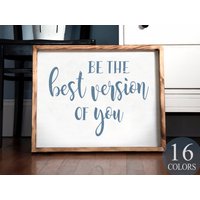 Sei Die Beste Version Von Dir, Motivationsschild, Inspirierendes Geschenk, Vintage Wandbehang, Gym Dekor, Gesunde Ziele Zeichen, Fitness Yoga von WAIdecor