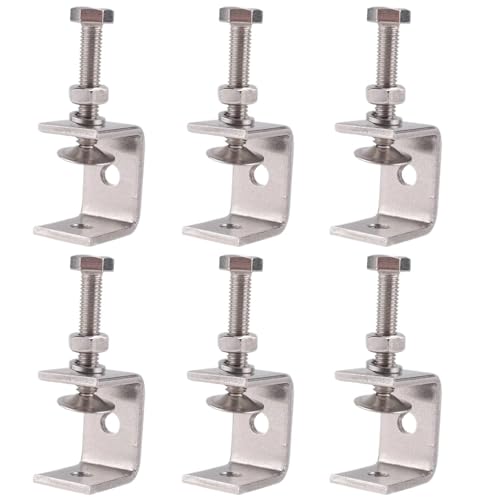 6 Stück C-Klemmen, U-Klemmen for die Metallbearbeitung, kleine Tischklemme mit stabiler, weiter Backenöffnung und Schutzpolstern/I-Träger-Design für Schweißen 6 Stück C-Klemmen, U-Klemmen for die Metallbearbeitung, kleine Tischklemme mit stabiler, weiter Backenöffnung und Schutzpolstern/I-Träger-Design für Schweißen von WAJJWI