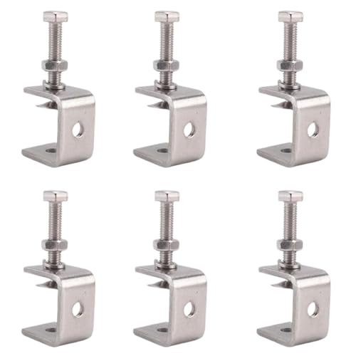 6 Stück C-Klemmen, U-Klemmen for die Metallbearbeitung, kleine Tischklemme mit stabiler breiter Backenöffnung und Schutzpolstern/I-Design für Schweißen 6 Stück C-Klemmen, U-Klemmen for die Metallbearbeitung, kleine Tischklemme mit stabiler breiter Backenöffnung und Schutzpolstern/I-Design für Schweißen von WAJJWI