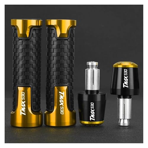 2024 FÜR TMAX 530 TMAX530 2014-2018 2019 2020 2021 2022 2023 Motorrad 7/8"22MM Lenkergriffe Lenkerkappen Endstopfen(Black Gold) von WAJUHJK