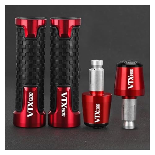 22-mm-Lenkergriffe Für Motorräder, Lenkerkappen, Endstopfen Für VTX1300 VTX 1300 VTX1300C VTX1300 2003–2009 2004 2005(Red Red) von WAJUHJK