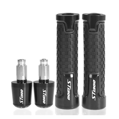 7/8'' 22 Mm CNC-Motorrad-Handgriffe, Lenkergriff-Endstopfen Für ST1300 2003-2012(Black) von WAJUHJK