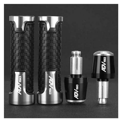 7/8'' 22MM Motorrad CNC Lenkerkappe Endstopfen Lenkergriffe FÜR ADV150 ADV Adv 150 2019 2020 2021 2022 2023 2024(Silver) von WAJUHJK