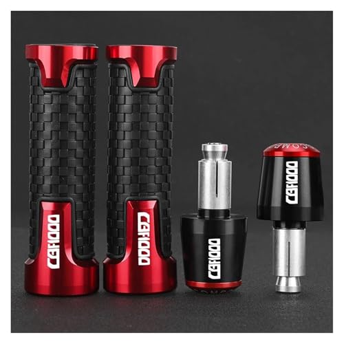 FÜR CBF 1000 CBF1000 2006-2018 2017 2016 2015 2014 2013 Motorrad 7/8'' 22MM CNC Lenkerkappe Endstopfen Lenkergriffe(Red Black) von WAJUHJK
