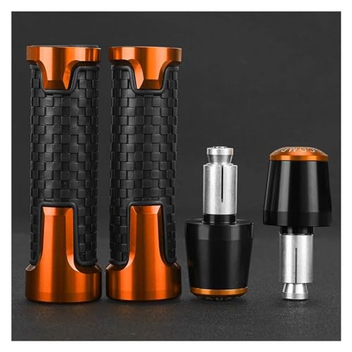 FÜR CBR 400R CBR400R CBR 400 R 2022 Motorrad CNC 7/8'' 22MM Lenkergriffe Lenkerkappe Griffendstopfen 2023 2024(Black Orange) von WAJUHJK