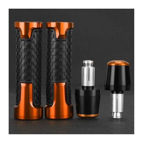 FÜR Diavel/CaRbon/XDiavel/S 2012-2020 2024 2023 2022 2021 Motorrad 7/8" 22MM Lenkergriffe Handgriffgriff-Enden-Stecker(Black Orange) von WAJUHJK
