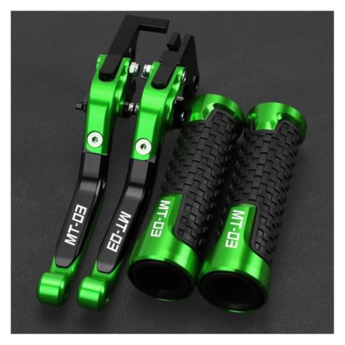 FÜR MT03 MT 03 2005 2006 MT-03 Kupplungshebel Bremshebelsatz Verstellbarer Klappgriff Hebel Motorradzubehörteile(GreenBlack Green) von WAJUHJK