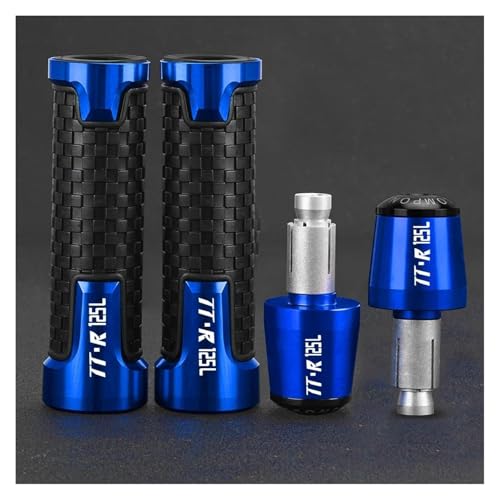 FÜR TTR125L 2000-2016 TTR125LE 2020 2021 2022 Motorradteil CNC 7/8"22MM Lenkergriffe Lenkerkappen Endstopfen(Blue Blue) von WAJUHJK