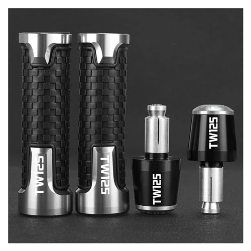 FÜR TW125 TW Tw 125 1999 2000 2001 2002 2003 2004 Tw125 Motorrad CNC 7/8''22MM Lenkerkappe Endstopfen Lenkergriffe(Silver) von WAJUHJK