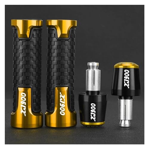 FÜR XJ900S DIVERSION XJ900R XJ 900 Motorrad 7/8'' 22MM Handgriffe Lenker Lenkergriffenden Stecker Schieber(Black Gold) von WAJUHJK