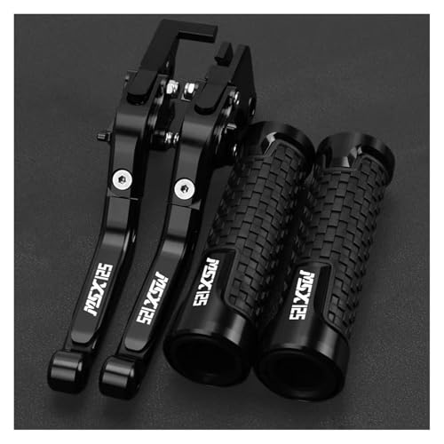 Für MSX125 GROM MSX 125 2014-2021 2022 2023 Motorradzubehör Verstellbare Bremskupplungshebel Lenkergriffe Griff(Black Black) von WAJUHJK
