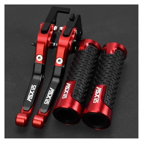 Für MSX125 GROM MSX 125 2014-2021 2022 2023 Motorradzubehör Verstellbare Bremskupplungshebel Lenkergriffe Griff(BlackRed Red) von WAJUHJK