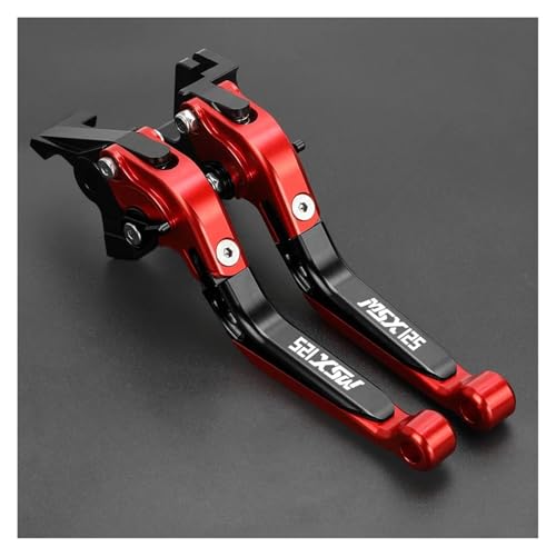 Für MSX125 GROM MSX 125 2014-2021 2022 2023 Motorradzubehör Verstellbare Bremskupplungshebel Lenkergriffe Griff(Red Black) von WAJUHJK