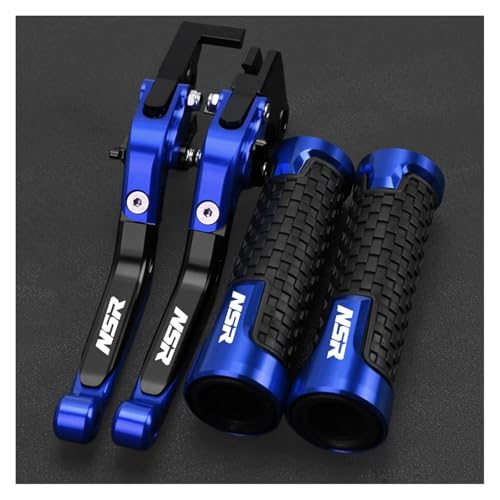 Für NSR250 /MC18/MC21/MC22/MC19 CBR250 1988-1994 Motorrad-Klappbremskupplungshebel & 7/8''22MM Lenkergriffe(BlackBlue Blue) von WAJUHJK