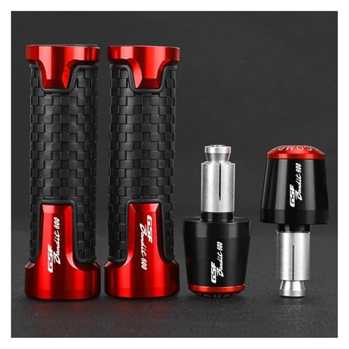 Für Suzuki GSF600 BANDIT GSF 600 GSF600S (2007–2015, 2014, 2013, 2012, 2011) 7/8" 22 Mm Lenkergriffe Und Lenkerkappen(Red) von WAJUHJK