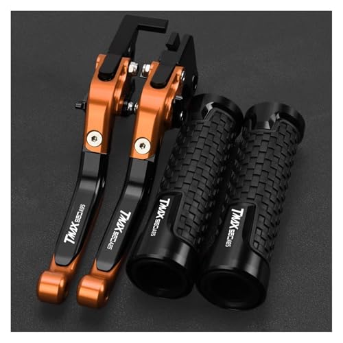 Für TMAX560 ABS 2019 2020 2021 2022 2023 2024 TMAX T MAX 560 TECH MAX ABS Motorradbremskupplungshebel Lenkergriffe(OrangeBlack Black) von WAJUHJK