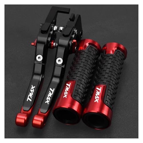 Für XP TMAX 560 530 500 Tech Max 2008-heute Kupplungshebel Bremshebelsatz Verstellbarer Klappgriff Hebel Zubehör(Black RedRed) von WAJUHJK