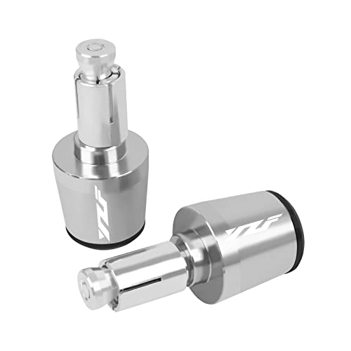 Für YZF R1 YZF R6 YZFR6 YZF R125 YZFR15 R25 YZF R3 YZF R25 22MM Motorrad Lenkergriffe Lenkerkappe Endstopfen(Silver) von WAJUHJK