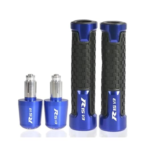 Für YZF R15V3 2020 2021 2022 Motorradzubehör 7/8" 22MM Lenkergriffe Lenkerendkappenstopfen(Blue) von WAJUHJK