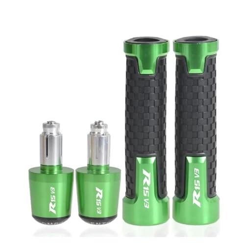 Für YZF R15V3 2020 2021 2022 Motorradzubehör 7/8" 22MM Lenkergriffe Lenkerendkappenstopfen(Green) von WAJUHJK