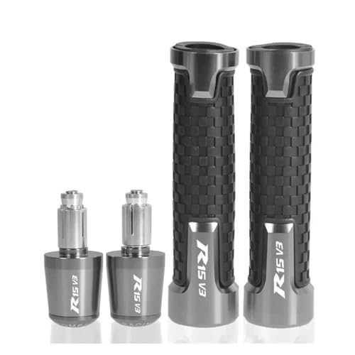 Für YZF R15V3 2020 2021 2022 Motorradzubehör 7/8" 22MM Lenkergriffe Lenkerendkappenstopfen(Grey) von WAJUHJK