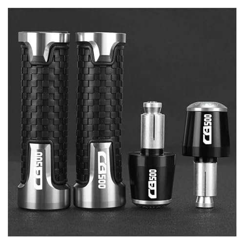 Motorrad 2023 2024 CNC-Lenkerkappen-Endstopfen Lenkergriffe FÜR CB500F CB500 F CB 500F 2013-2018 2019 2020 2021 2022(Silver) von WAJUHJK