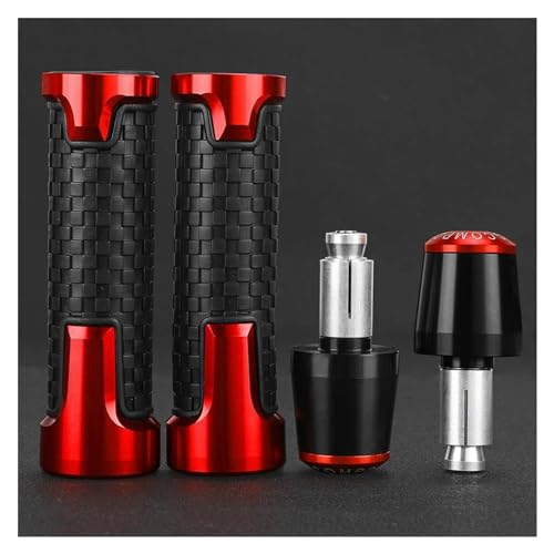Motorrad 7/8''22mm Lenkergriffe Enden Lenkerkappe Griff Endstopfen FÜR CBR125R CBR 125R 2004-2022 2021 2020 2023 2024(Red Black) von WAJUHJK