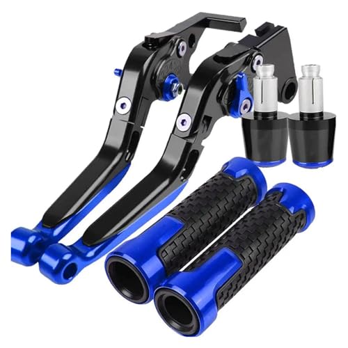 Motorrad-Bremskupplungshebel, Lenkergriffe, Für YZF R1 YZFR1 2004 2005 2006 2007 2008 2009 2010 2011 2012 2013 2014(Black Blue) von WAJUHJK