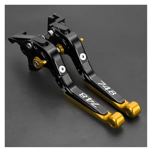 Motorradbremsgriff, Verstellbare Bremskupplungshebel, Lenkergriffe Für Ducati 748 748 748S 748R 1999 2000 2001 2002 2003(BlackGold) von WAJUHJK