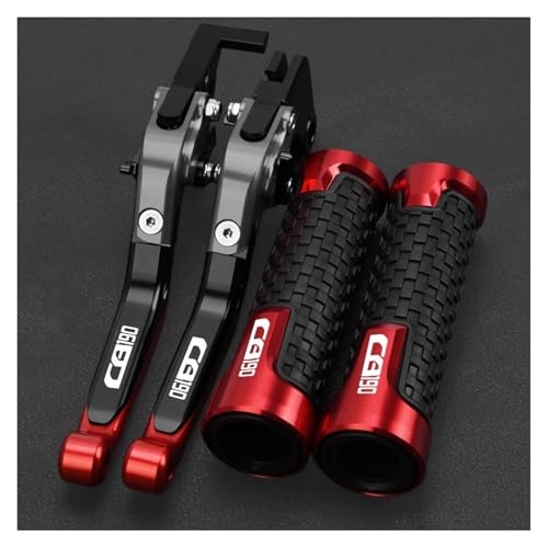 Motorradzubehör FÜR CB190 CB 190 ALLE JAHRE Verstellbare Bremskupplungshebel Und Lenkergriffe(Gray Black Red) von WAJUHJK