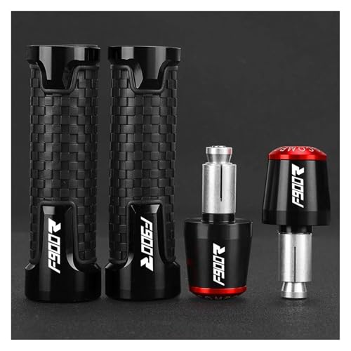 Motorräder Für BMW F900R 2020–2024 F900 900R 2022 2021 F 900 R Zubehör: 22 Mm Lenkergriffe, Lenkerkappen, Endstopfen(Black Red) von WAJUHJK