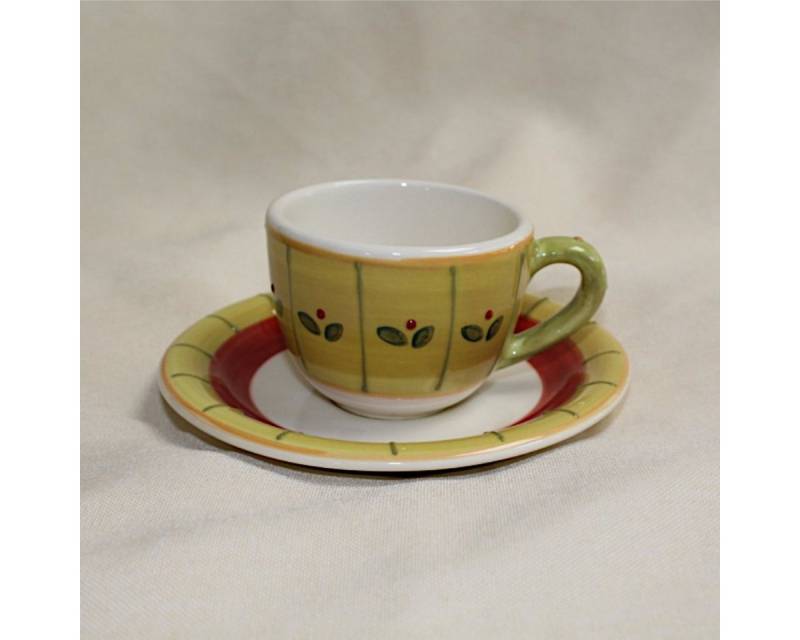 WALD Tasse Espresso Tasse 10 cl ITALIA, Keramik (Steingut), Untertasse D 13.2 cm Tasse D 7 cm von WALD