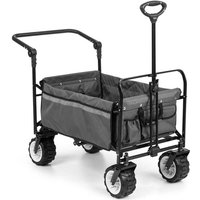 Easy Rider Bollerwagen bis 70kg Teleskopstange zusammenklappbar grau - Waldbeck von WALDBECK