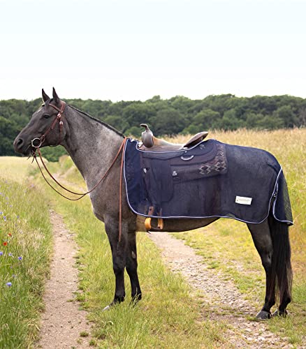 WALDHAUSEN Comfort Fliegen-Ausreitdecke Western, Nachtblau, 155 cm von WALDHAUSEN