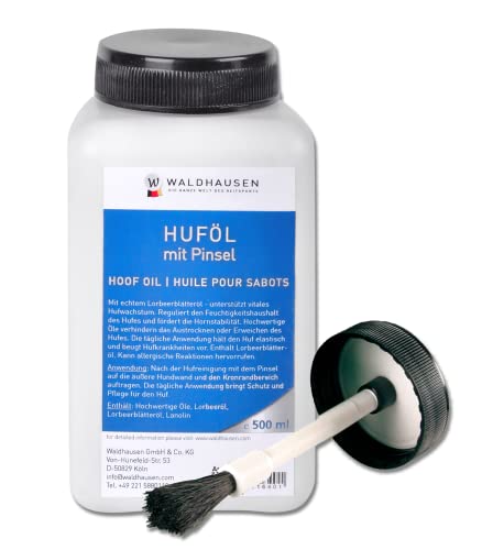 WALDHAUSEN Huföl mit Lorbeeröl, mit Pinsel, 500 ml, grün von WALDHAUSEN