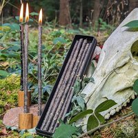 Beifuß Schwarze Ritual & Hexenkerze | Samhain Sonnenwende Rauhnächte Schutz Trauer Visionsarbeit 100% Bienenwachs Kräuterkerze von WALDKVLT