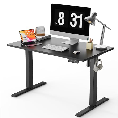 WALKINGDESK Ganze Tischplatte Höhenverstellbarer Schreibtisch, Elektrisch 100 x 60 cm Computertisch, Steh-Sitz Tisch mit Einteiliger Tischplatte, Standing Desk mit 4 Memory Funktion, Schwarz von WALKINGDESK