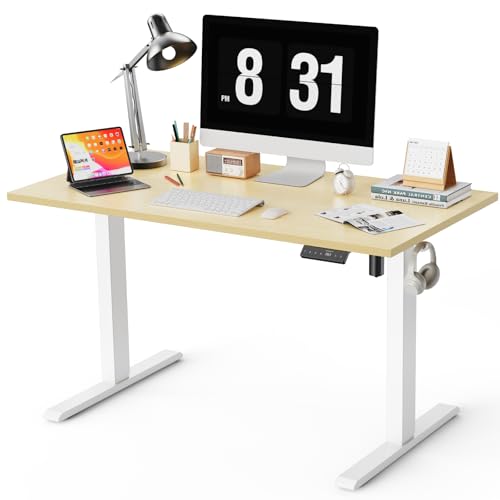 WALKINGDESK Ganze Tischplatte Höhenverstellbarer Schreibtisch, Elektrisch 120 x 60 cm Computertisch, Steh-Sitz Tisch mit Einteiliger Tischplatte, Standing Desk mit 4 Memory Funktion, Eiche WALKINGDESK Ganze Tischplatte Höhenverstellbarer Schreibtisch, Elektrisch 120 x 60 cm Computertisch, Steh-Sitz Tisch mit Einteiliger Tischplatte, Standing Desk mit 4 Memory Funktion, Eiche von WALKINGDESK