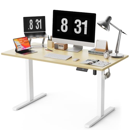 WALKINGDESK Ganze Tischplatte Höhenverstellbarer Schreibtisch, Elektrisch 140 x 70 cm Computertisch, Steh-Sitz Tisch mit Einteiliger Tischplatte, Standing Desk mit 4 Memory Funktion, Eiche WALKINGDESK Ganze Tischplatte Höhenverstellbarer Schreibtisch, Elektrisch 140 x 70 cm Computertisch, Steh-Sitz Tisch mit Einteiliger Tischplatte, Standing Desk mit 4 Memory Funktion, Eiche von WALKINGDESK