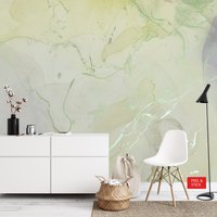 Grüne Marmor Tapete, Wand Wandbild Grün, Handbemalte Peel & Stick Eco Wohnzimmer, Echt Look von FARFALESTUDIO