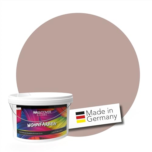 WALLCOVER hochwertige Wandfarbe für Innen | Braun | 1L für 8m² | Hochdeckende Innenfarbe Matt (Klasse 1) | Profi Qualität aus Deutschland von WALLCOVER