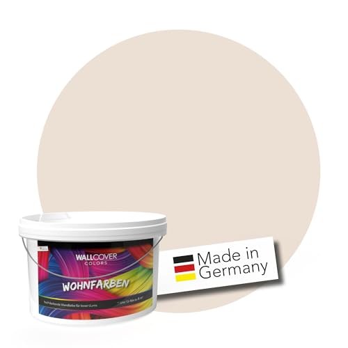 WALLCOVER hochwertige Wandfarbe für Innen | Braun Cappuccino Creme | 2.5L für 20m² | Hochdeckende Innenfarbe Matt (Klasse 1) | Profi Qualität aus Deutschland von WALLCOVER
