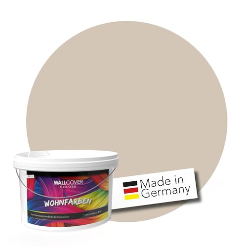 WALLCOVER Colors Wandfarbe Cappuccino 2,5L für innen hell warme Farbtöne hohe Deckkraft gemütlich verschiedene Größen Wohnfarben reinigungsfreundlich atmungsaktiv spritzfeste Verarbeitung von WALLCOVER