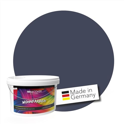 WALLCOVER Colors Wandfarbe Dunkelblau 2.5 L für Innen Innenfarbe Atlantik 5F Matt | Profi Innenwandfarbe in Premium Qualität | weitere Größen und Farbtöne erhältlich von WALLCOVER