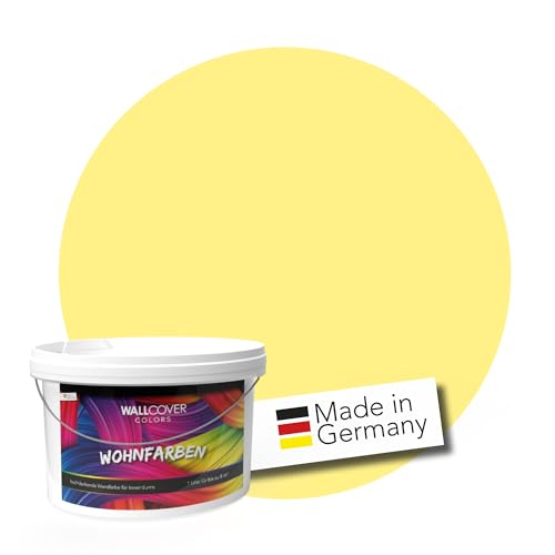 WALLCOVER Colors Wandfarbe Gelb 2.5 L für Innen Innenfarbe Hell Matt | Profi Innenwandfarbe Tanami 1D in Premium Qualität | weitere Größen erhältlich von WALLCOVER