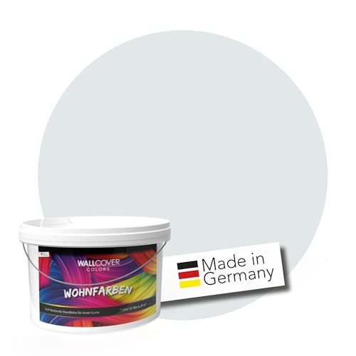 WALLCOVER hochwertige Wandfarbe für Innen | Grau | 1L für 8m² | Hochdeckende Innenfarbe Matt (Klasse 1) | Profi Qualität aus Deutschland von WALLCOVER