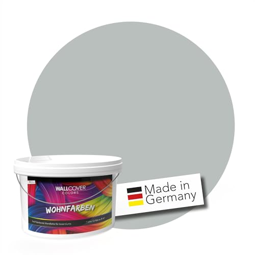 WALLCOVER Colors Wandfarbe Grau 5 L für Innen Innenfarbe Hellgrau Matt | Profi Innenwandfarbe Graphite Storm in Premium Qualität | weitere Größen erhältlich von WALLCOVER