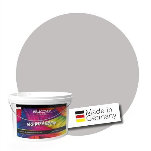 WALLCOVER Colors Wandfarbe Grau Anthrazit 2.5 L für Innen Innenfarbe Hell Matt | Profi Innenwandfarbe Silent Storm Gray in Premium Qualität | weitere Größen erhältlich von WALLCOVER