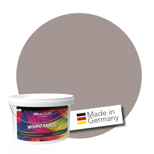 WALLCOVER Colors Wandfarbe Grau Brau 1 L für Innen Innenfarbe Hell Matt | Profi Innenwandfarbe Eternal Ember in Premium Qualität | weitere Größen erhältlich von WALLCOVER