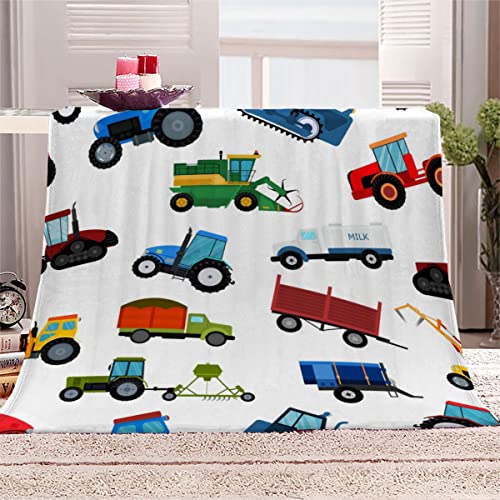 WALLDOR 3D Traktor Kuscheldecke Baby 70x100 cm Waschbar Microfaser Fleecedecke mit Muster Karikatur Auto Wohndecke Flanell Decke Weiche Warme Babydecke Flauschige Blanket von WALLDOR